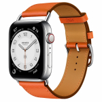 Apple Watch Herm?s S6 44mm (Cellular) Silver Stainless Steel Case / Orange Attelage Single Tour